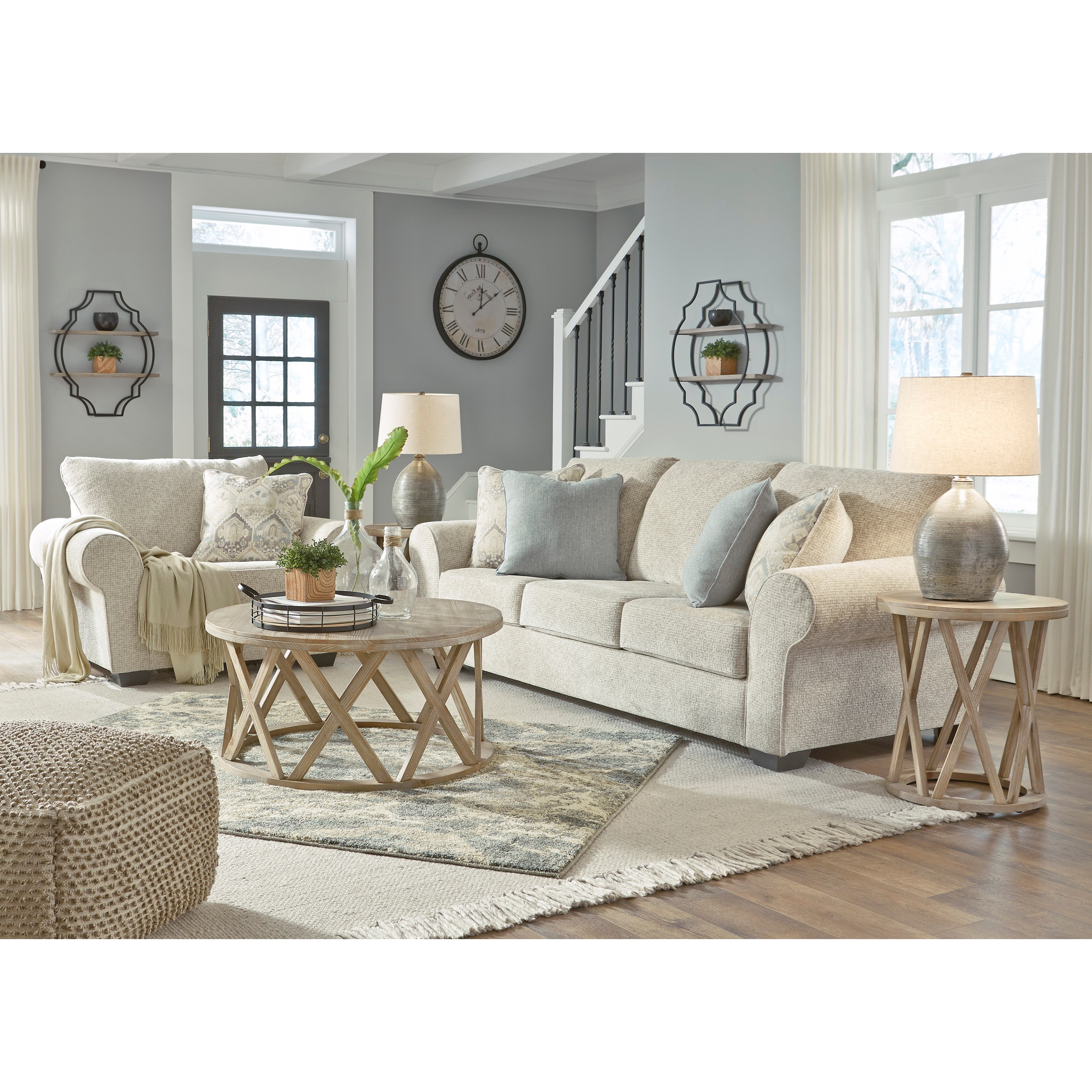 Haisley ivory deals living room set